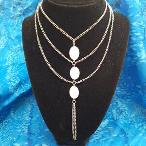 Silver-tone and Shell Choker